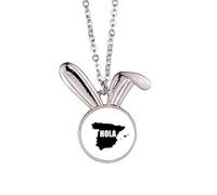 no/no Collier avec pendentif carte de l'Espagne Bonjour Salutations Lapin Animal Bijoux Cadeau