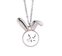 no/no Collier avec pendentif carte du baiser de mouton, art déco, mode lapin