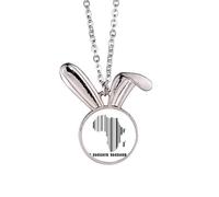 no/no Collier avec pendentif carte du continent africain - Lapin noir