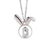 no/no Collier avec pendentif carte du continent Amérique du Nord Lapin Animal Bijoux Cadeau