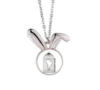 no/no Collier avec pendentif carte du continent Amérique du Sud Lapin Animal Bijoux Cadeau