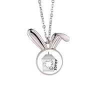 no/no Collier avec pendentif carte du continent Asie Art Déco Mode Lapin Animal Bijoux Cadeau