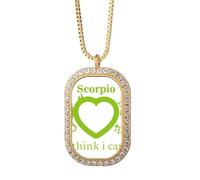 no/no Collier avec pendentif constellation Scorpion Amour en cristal de diamant Doré