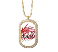 no/no Collier avec pendentif dragon en forme d'ailes de l'Ouest de l'Est et de l'Ouest