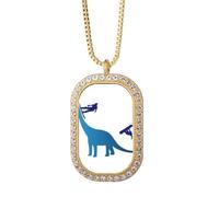 no/no Collier avec pendentif dragon tremblement de terre en cristal et cristal doré