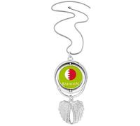 no/no Collier avec pendentif drapeau asiatique du Golfe Persique avec ailes d'ange rotatives, M