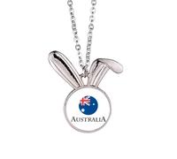 no/no Collier avec pendentif drapeau australien koala lapin