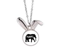 no/no Collier avec pendentif éléphant grognant trompette lapin