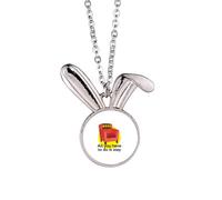 no/no Collier avec pendentif en anglais classique avec paroles émotionnelles « Stay Rabbit »