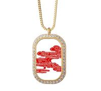 no/no Collier avec pendentif en cristal de diamant doré avec joli motif de vie