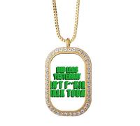 no/no Collier avec pendentif en cristal de diamant doré et mouvement affectant les conséquences