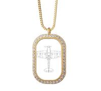 no/no Collier avec pendentif en cristal de diamant et paroles de combattants militaires Art déco Doré