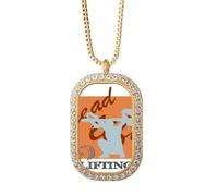 no/no Collier avec pendentif en cristal de diamant et pendentif en forme d'haltère