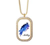 no/no Collier avec pendentif en cristal de la voie lactée bleue