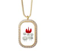 no/no Collier avec pendentif en cristal doré Art Déco Chasseurs d'animaux humains