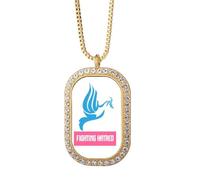 no/no Collier avec pendentif en cristal doré Art déco contre la haine