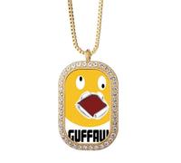 no/no Collier avec pendentif en cristal doré avec pendentif en forme d'émotion jaune du rire