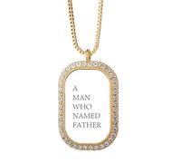 no/no Collier avec pendentif en cristal doré avec pendentif en forme d'homme avec inscription « Love Dad »