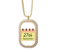 no/no Collier avec pendentif en cristal doré pour la rééducation des sourds