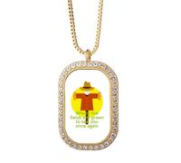 no/no Collier avec pendentif en cristal et cristaux dorés en anglais avec paroles émotionnelles classiques