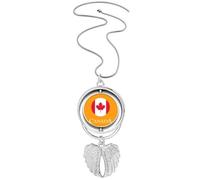no/no Collier avec pendentif en érable d'Amérique du Nord du Canada Vancouver avec ailes d'ange, M