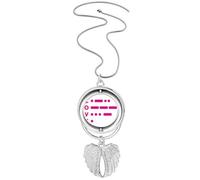 no/no Collier avec pendentif en forme d'aile d'ange avec pendentif en morse et point d'amour, M