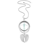 no/no Collier avec pendentif en forme d'aile d'ange et d'hélice moléculaire humaine, M