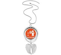 no/no Collier avec pendentif en forme d'ailes d'ange avec calculatrice de comptabilité, M