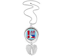 no/no Collier avec pendentif en forme d'ailes d'ange avec inscription « I Am From Philippines », M