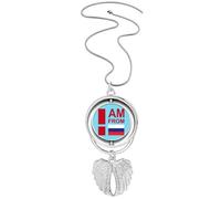 no/no Collier avec pendentif en forme d'ailes d'ange avec inscription « I Am From Russian Federation », M