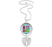 no/no Collier avec pendentif en forme d'ailes d'ange avec inscription « I Am From Sao Tomé Principe », M