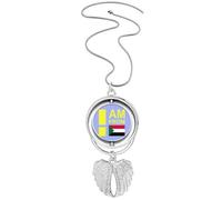 no/no Collier avec pendentif en forme d'ailes d'ange avec inscription « I Am From Soudan », M
