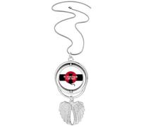 no/no Collier avec pendentif en forme d'ailes d'ange avec inscription « Never Look Back », M