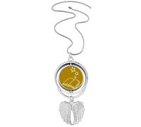 no/no Collier avec pendentif en forme d'ailes d'ange avec inscription « Opening Books Releasing Knowledge Stars », M
