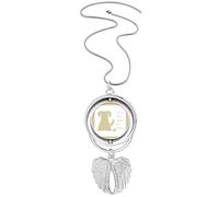 no/no Collier avec pendentif en forme d'ailes d'ange avec inscription « Playful en retriever plays poop », M