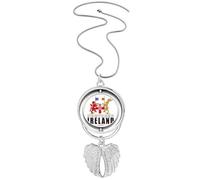 no/no Collier avec pendentif en forme d'ailes d'ange avec logo de l'Irlande du Nord, M