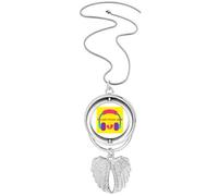 no/no Collier avec pendentif en forme d'ailes d'ange avec paroles émotionnelles classiques anglaises, M