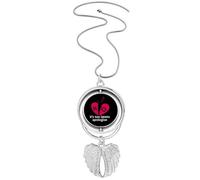 no/no Collier avec pendentif en forme d'ailes d'ange avec paroles émotionnelles classiques en anglais, M