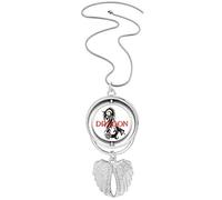 no/no Collier avec pendentif en forme d'ailes d'ange avec pendentif en forme de dragon oriental et mythe occidental, M