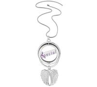 no/no Collier avec pendentif en forme d'ailes d'ange avec symbole musical spécial Staff Spectrum, M