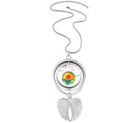 no/no Collier avec pendentif en forme d'ailes d'ange et de géographie hiérarchique, M