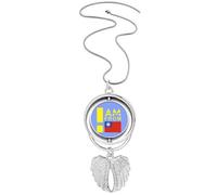 no/no Collier avec pendentif en forme d'ailes d'ange I Am From Myanmar Art Déco, M