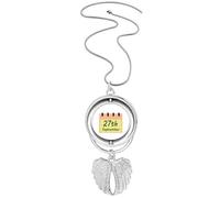 no/no Collier avec pendentif en forme d'ailes d'ange pour la rééducation des sourds, M