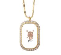 no/no Collier avec pendentif en forme de cerf - Art déco - Bijou doré