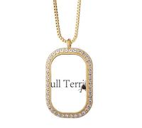 no/no Collier avec pendentif en forme de chien Bull Terrier en cristal doré