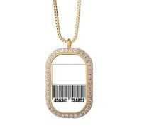 no/no Collier avec pendentif en forme de code-barres en cristal doré