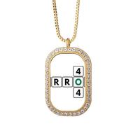 no/no Collier avec pendentif en forme de coïncidence avec strass et cristaux dorés