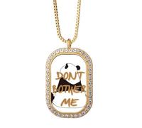 no/no Collier avec pendentif en forme de conflit émotionnel et refus négatif en cristal doré