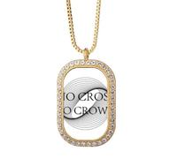 no/no Collier avec pendentif en forme de couronne de succès difficile - Bijoux dorés en cristal de diamant