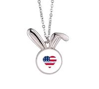 no/no Collier avec pendentif en forme de cœur pour la fête des présidents américains